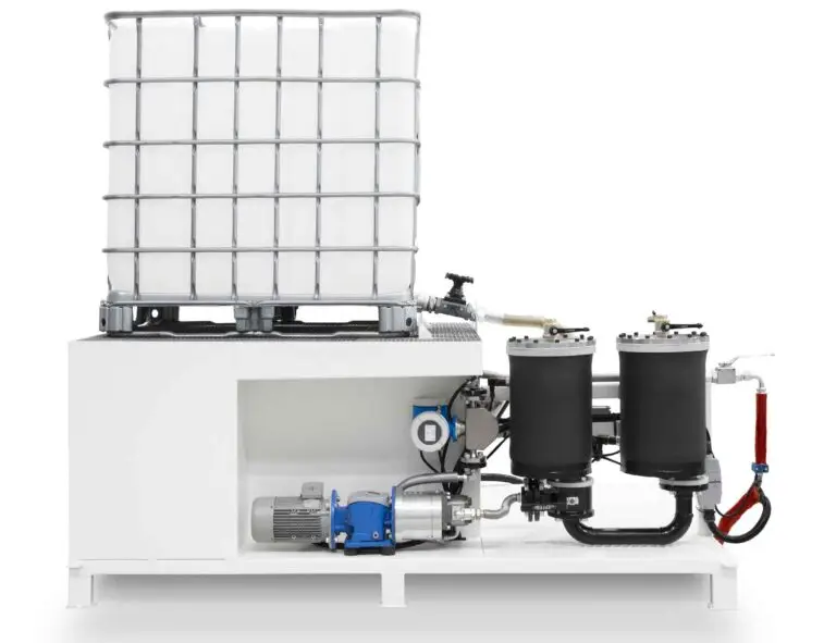 Design del Dispenser 1K IBC per colla poliuretanica Europoliuretani visto da dietro